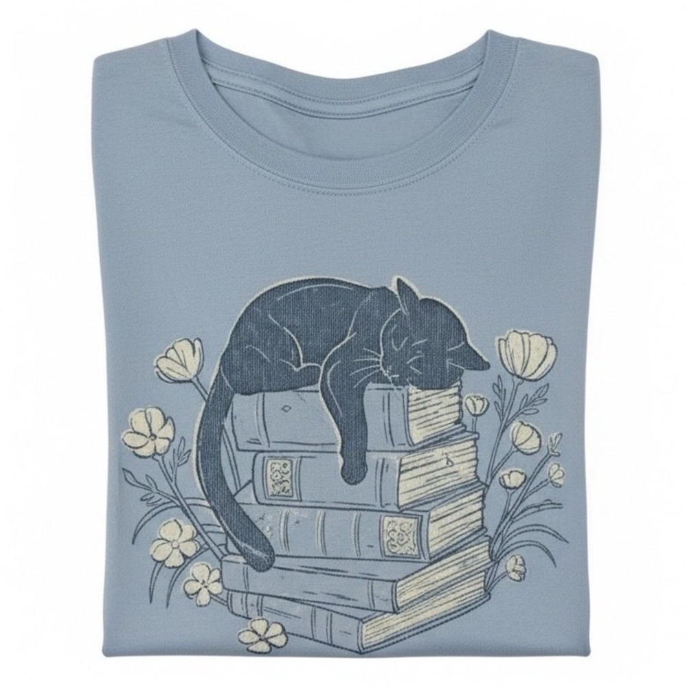 TORRID Tee Cat And Books Graphic 100% Cotton Relaxed T-Shirt NWT Size 2X - Picture 5 of 9